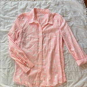 GAP Bright Pink Polka Dot Blouse